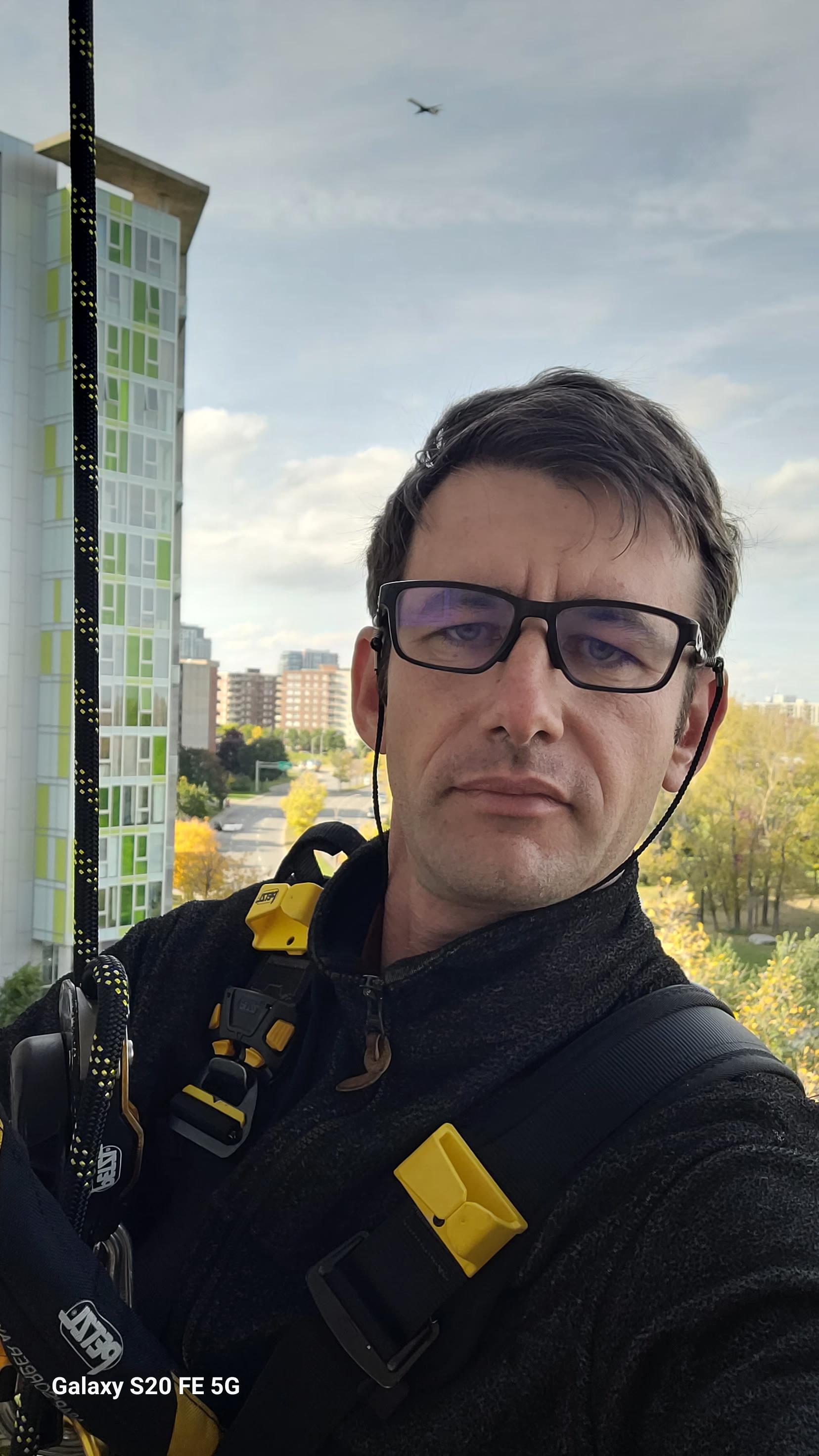 LavPro team member during window cleaning